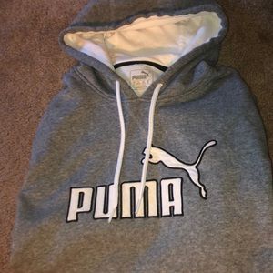 Used Grey/White Puma Hoodie